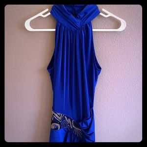 Sapphire blue dress with bead detailing